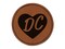 DC District of Columbia in Heart Round Iron-On Engraved Faux Leather Patch Applique - 2.5"